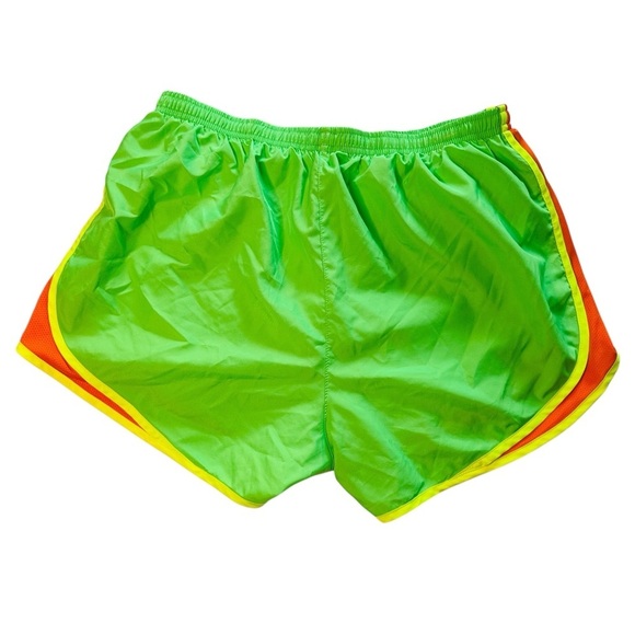 Nike Dri-Fit Vibrant Green & Orange Athletic Running Shorts Women’s Size L - Picture 3 of 5